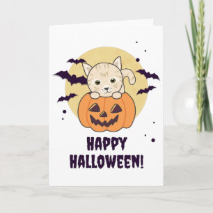 Katze in Pumpkin Sweet Cats Happy Halloween Karte