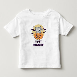 Katze in Pumpkin Sweet Cats Happy Halloween Kleinkind T-shirt