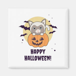 Katze in Pumpkin Sweet Cats Happy Halloween Magnet