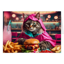 Katze in rosa Raincoat an den Diner Jedes Anlasses