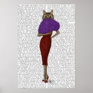 Katze in rotem Kleid Poster