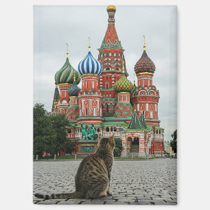 Katze in Russland Moskau Reisen Magnet