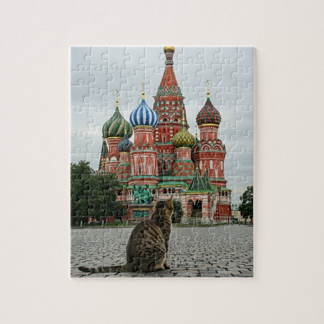 Katze in Russland Moskau Reisen Puzzle (Vertikal)