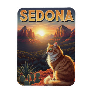 Katze in Sedona Arizona Reisen Vertikal Magnet