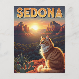 Katze in Sedona Arizona Reisen Vertikal Postkarte