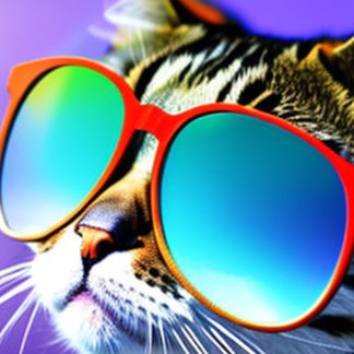 Katze in Sonnenbrille Kopf Gesicht T - Shirt