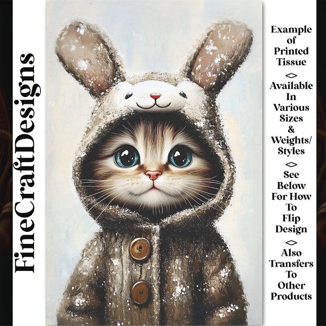 Katze in Sonnenmütze, Niedlich & adorable BU5 Deco Seidenpapier (Von Creator hochgeladen)