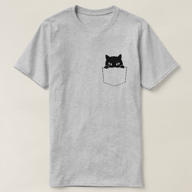 Katze in Tasche T-Shirt (Design vorne)