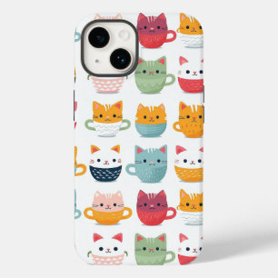Katze in Teetassen Kaffee Tassen Süßes Farbige Mus Case-Mate iPhone 14 Hülle