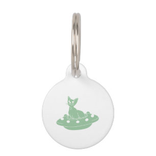 Katze in Ufo - Wählen Sie die Hintergrundfarbe Haustiermarke