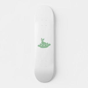 Katze in Ufo - Wählen Sie die Hintergrundfarbe Skateboard