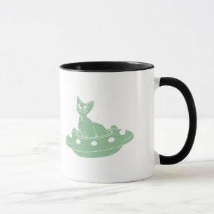 Katze in Ufo - Wählen Sie die Hintergrundfarbe Tasse