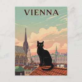 Katze in Wien Österreich Reisen Postkarte