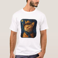 Katze inspiriert von van Gogh T-Shirt
