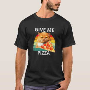 Katze isst eine Pizza Gib mir Pizza T-Shirt