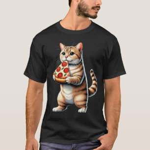 Katze isst Pizza Kätzchen Pizza Liebhaber T-Shirt