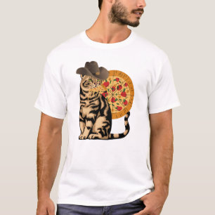 Katze isst Pizza T-Shirt