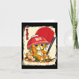 Katze isst Ramen Japanischer Nudelliebhaber Kawaii Karte