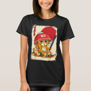 Katze isst Ramen japanischer Nudelliebhaber Kawaii T-Shirt