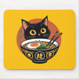 Katze isst Ramen  Mousepad