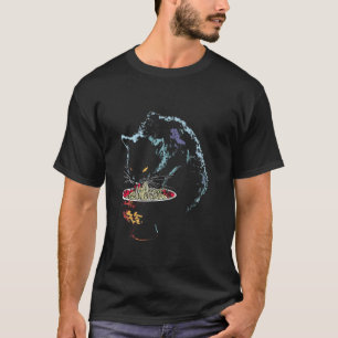 Katze isst Ramen-Nudeln - Minimalistisches Ramen-K T-Shirt