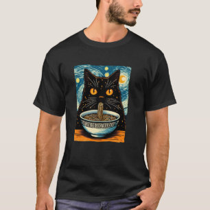 Katze isst Ramen, Sternennacht Van Gogh, Katzenlie T-Shirt