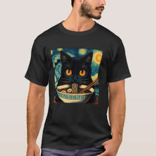 Katze isst Ramen, Sternennacht Van Gogh, Katzenlie T-Shirt