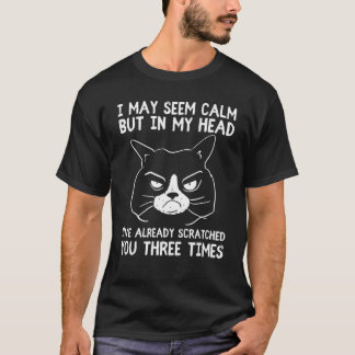 Katze ist grimmig Bad Mood Morning People Sarcasm  T-Shirt