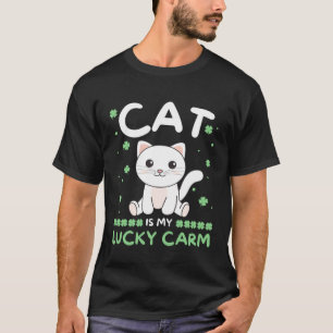 Katze ist mein Glücksbringer Shamrock St. Patrick T-Shirt