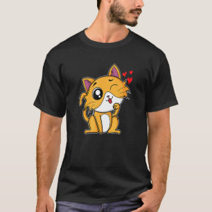 Katze ist verliebt und zwinkert T-Shirt
