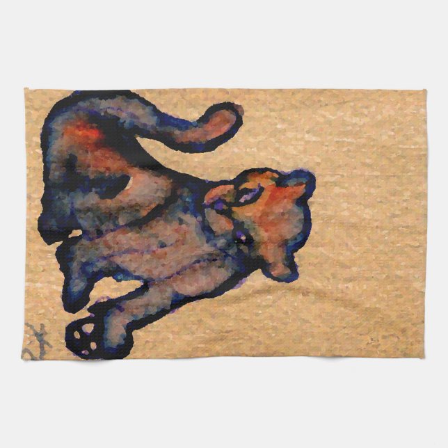 Katze-itude Katzen-Kunst Catness Haltung der Küchentuch (Horizontal)