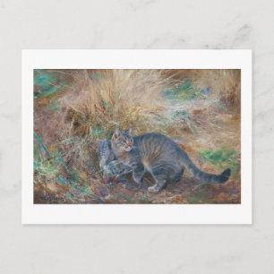 Katze Jagd auf ein Turtledove, Bruno Liljefors Postkarte