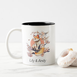 Katze   Japanesee Anime Style Zweifarbige Tasse