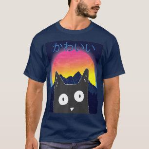 Katze Japanisch Indie Ästhetische Alt Niedlich Ani T-Shirt