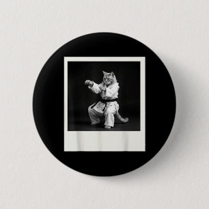 Katze Jiu Jitsu Karate Taekwondo Lustige Grafik Button