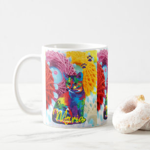 Katze Kätzchen Farbige Wolle Streifen Tasse