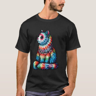 Katze Kätzchen Friedenszeichen Tie Dye für Jungen T-Shirt
