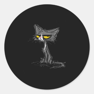 Katze Kätzchen Habe ich meine Augen laut verdreht Runder Aufkleber
