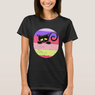 Katze Kätzchen Meme Vintage Retro Sonnenuntergang  T-Shirt