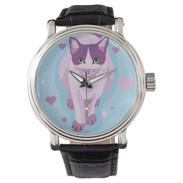 Katze, Kätzchen, Miau Armbanduhr (Vorderseite)