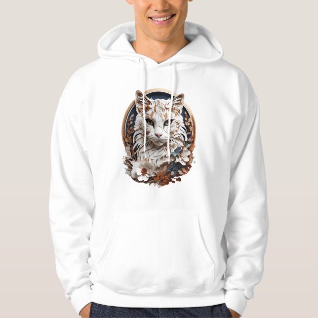 Katze, Kätzchen mit Blume Hoodie (Vorderseite)