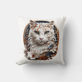 Katze, Kätzchen mit Blume Kissen