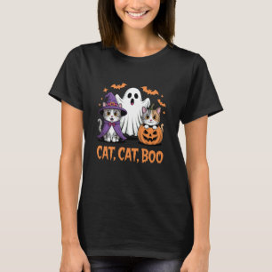 Katze Katze Boo Lustiges Halloween Süße Katzen Kos T-Shirt
