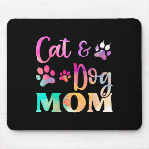 Katze Katze Hund Mama Shirt für Frauen Mousepad