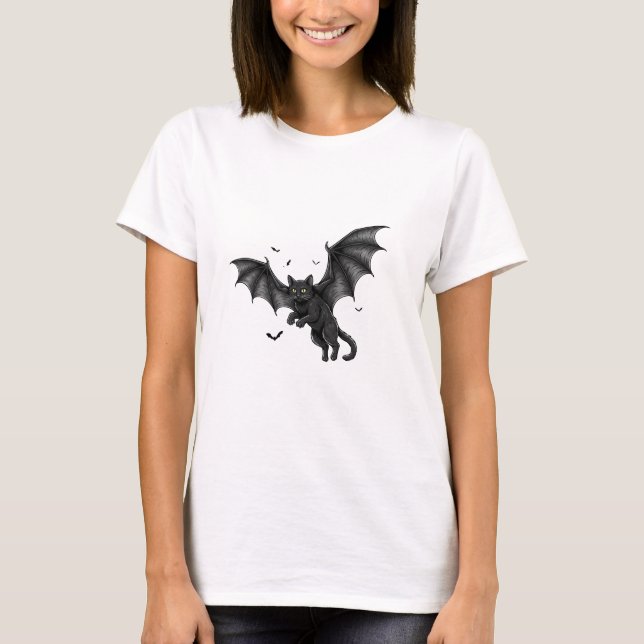 Katze - Katze im Flug - T - Shirt der Katze (Vorderseite)