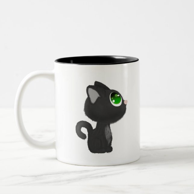 Katze Katze Katze Katze Katze Tiere Hauskatze. Zweifarbige Tasse (Links)