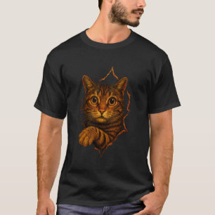 Katze, Katze , Katze zerrissenes Tuch, Kätzchen,Ki T-Shirt