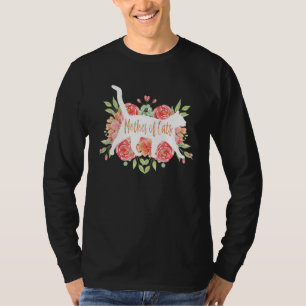 Katze Katze Katzen Weiße Blume T-Shirt