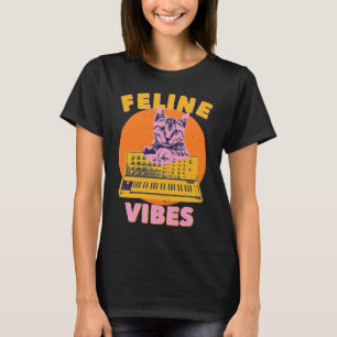 Katze Katzen-Vibes Katzen-Gefühl Synth Synthesiz T-Shirt