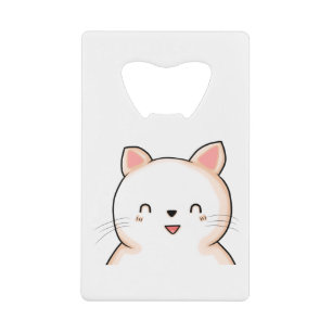 Katze Katzenkatze Kawaii Augen Zeichnend Tier. Geldbeutel Flaschenöffner